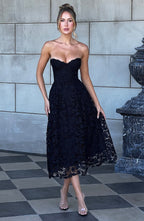 Ishani Midi Dress - Black - Napalia