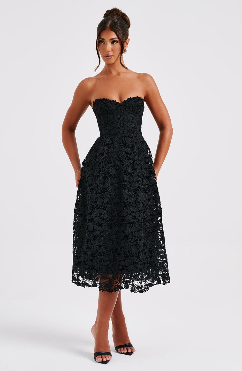 Ishani Midi Dress - Black - Napalia