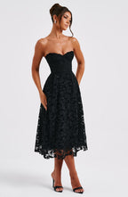 Ishani Midi Dress - Black - Napalia