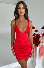 Izabella Mini Dress - Red - Napalia
