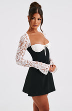Jacinta Mini Dress - Black/White - Napalia