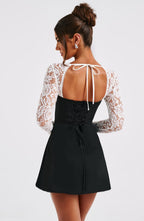 Jacinta Mini Dress - Black/White - Napalia