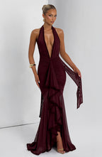 Janessa Maxi Dress - Cherry Lacquer - Napalia