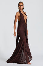 Janessa Maxi Dress - Plum Brown - Napalia