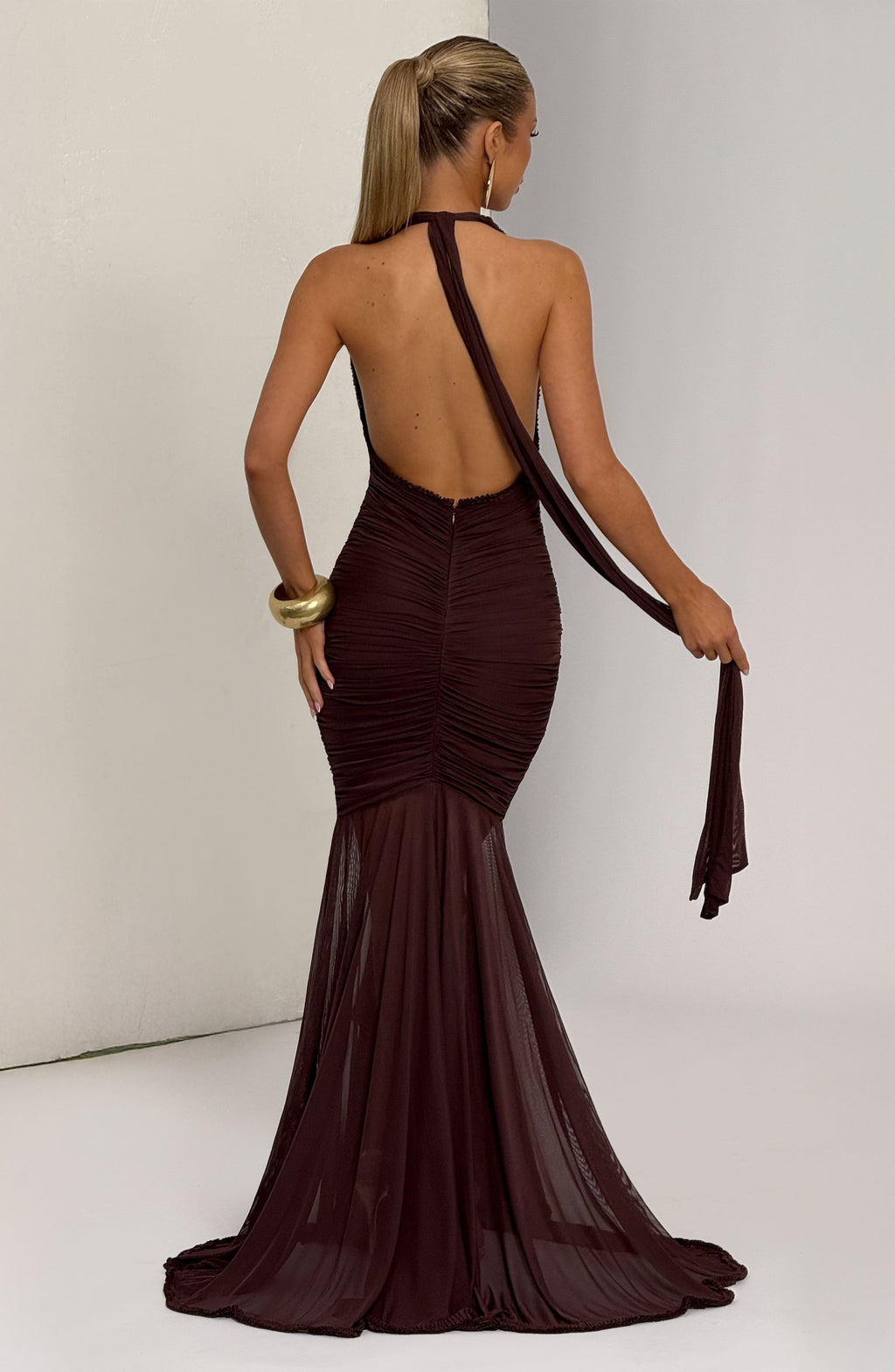 Janessa Maxi Dress - Plum Brown - Napalia