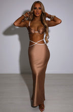 Jasmyn Maxi Skirt - Mocha - Napalia