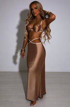 Jasmyn Maxi Skirt - Mocha - Napalia