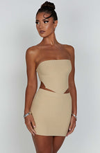 Jaz Mini Skirt - Beige - Napalia