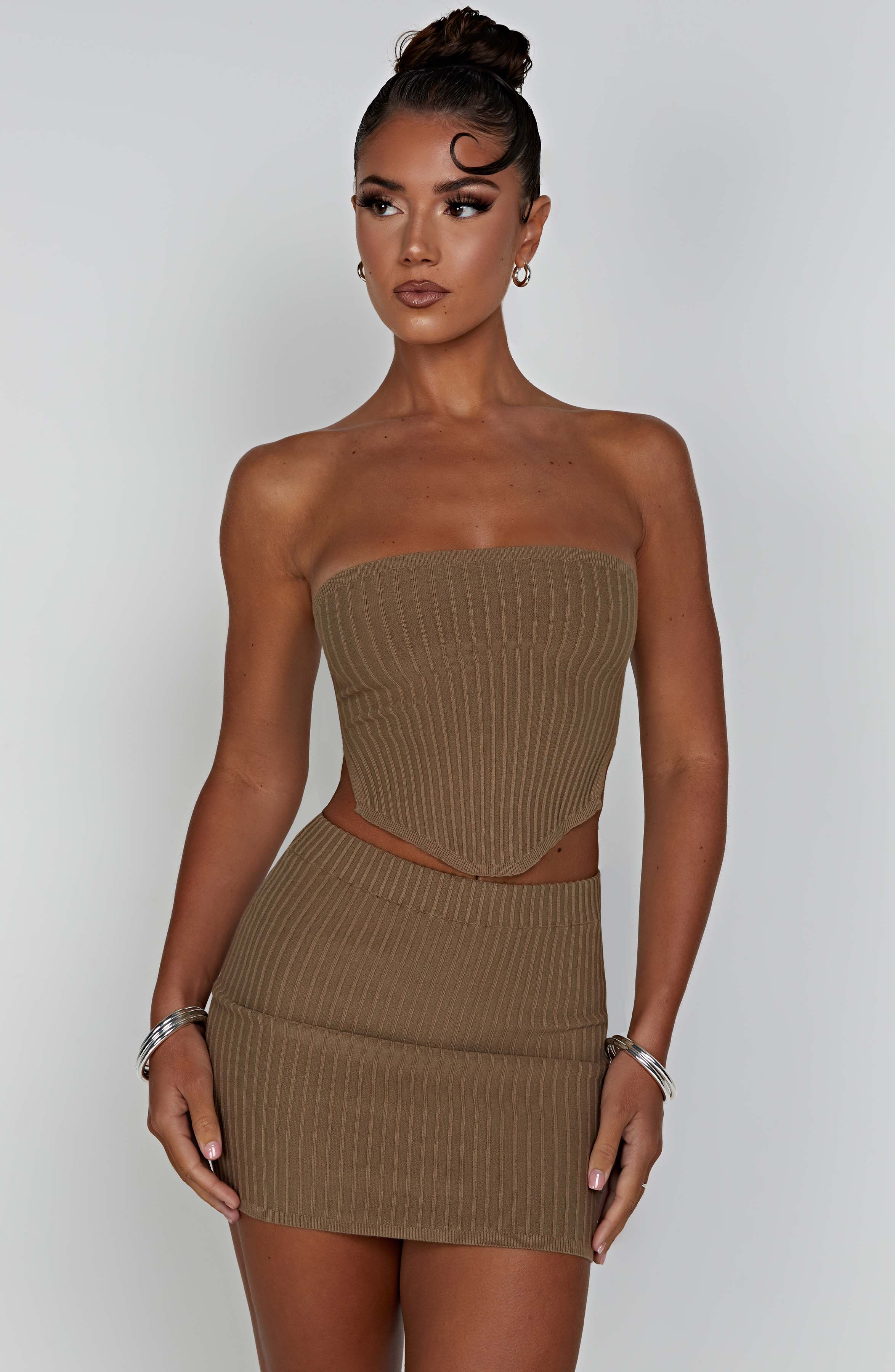 Jaz Mini Skirt - Mocha - Napalia