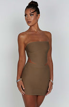 Jaz Mini Skirt - Mocha - Napalia