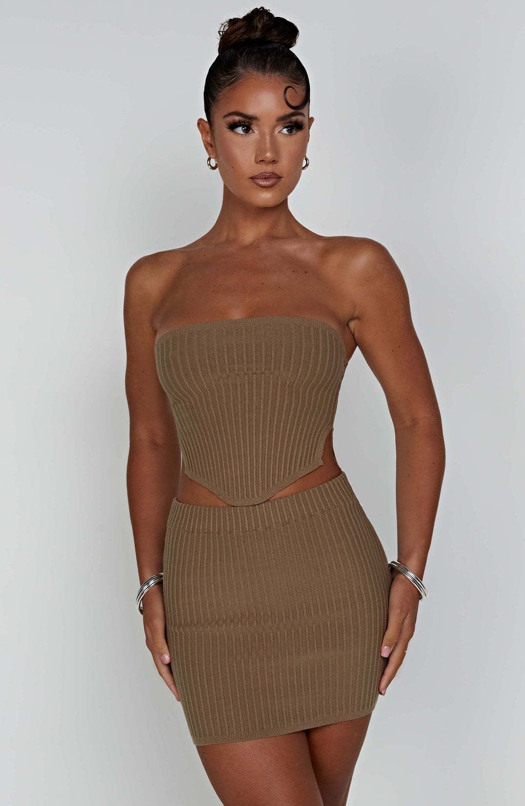 Jaz Mini Skirt - Mocha - Napalia