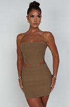 Jaz Mini Skirt - Mocha - Napalia