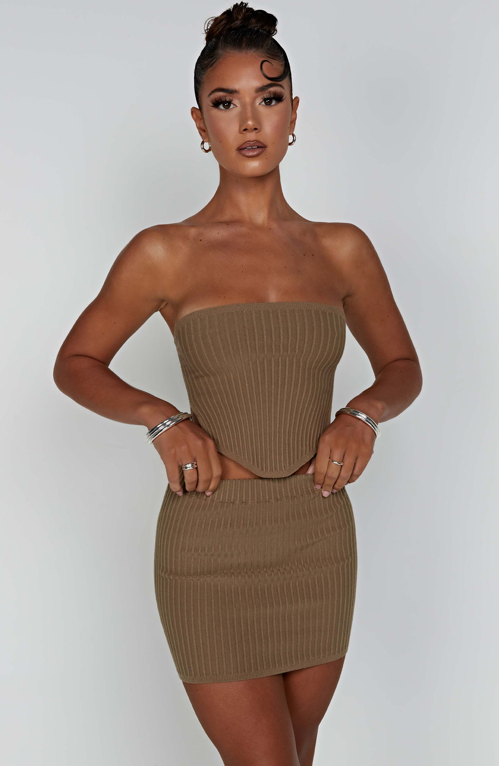 Jaz Mini Skirt - Mocha - Napalia