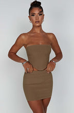 Jaz Mini Skirt - Mocha - Napalia