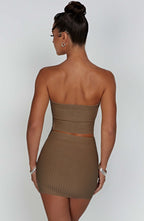 Jaz Mini Skirt - Mocha - Napalia