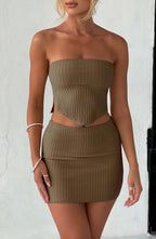 Jaz Mini Skirt - Mocha - Napalia
