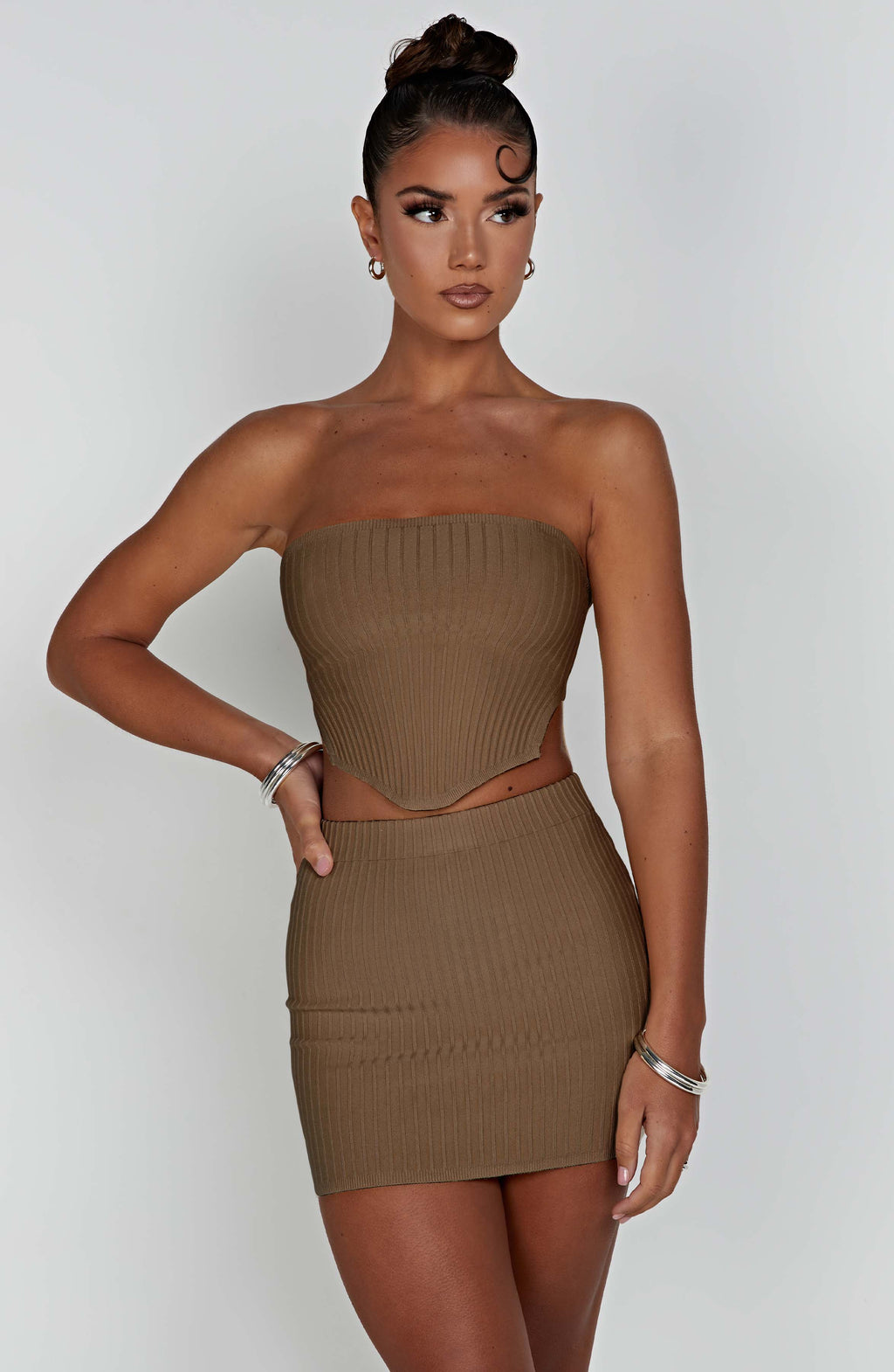 Jaz Mini Skirt - Mocha - Napalia