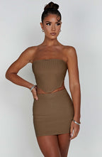 Jaz Mini Skirt - Mocha - Napalia