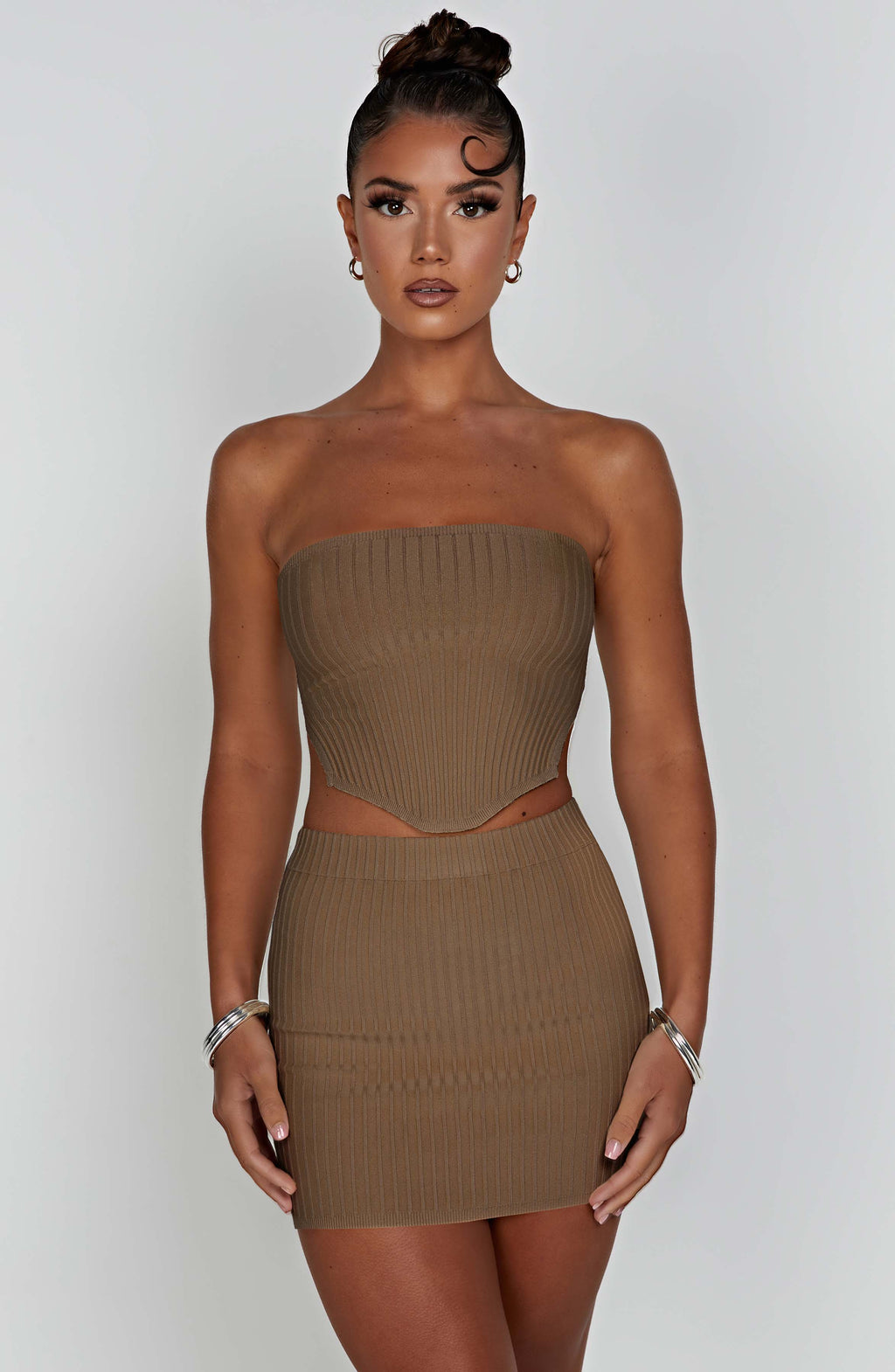 Jaz Mini Skirt - Mocha - Napalia
