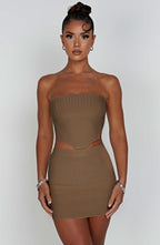 Jaz Mini Skirt - Mocha - Napalia