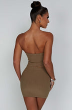 Jaz Mini Skirt - Mocha - Napalia