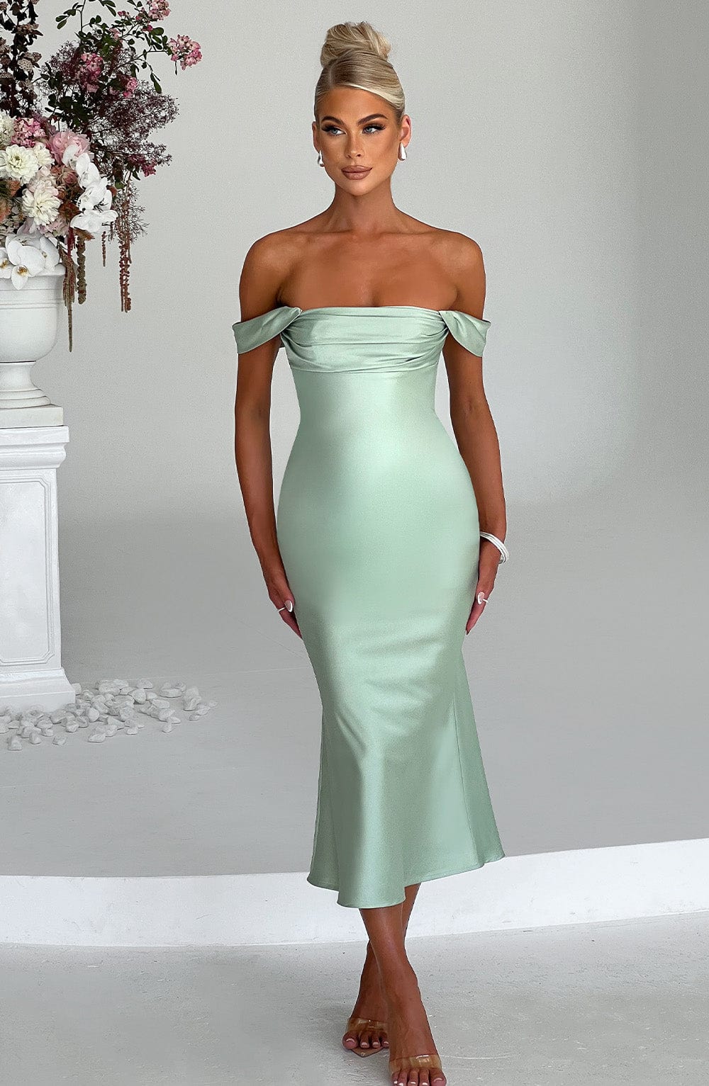 Jennifer Midi Dress - Mint - Napalia