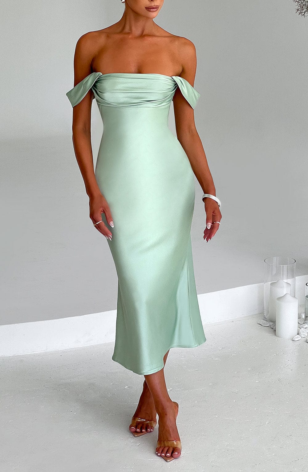 Jennifer Midi Dress - Mint - Napalia
