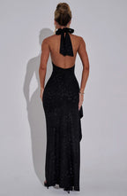 Joelle Maxi Dress - Black Sparkle - Napalia