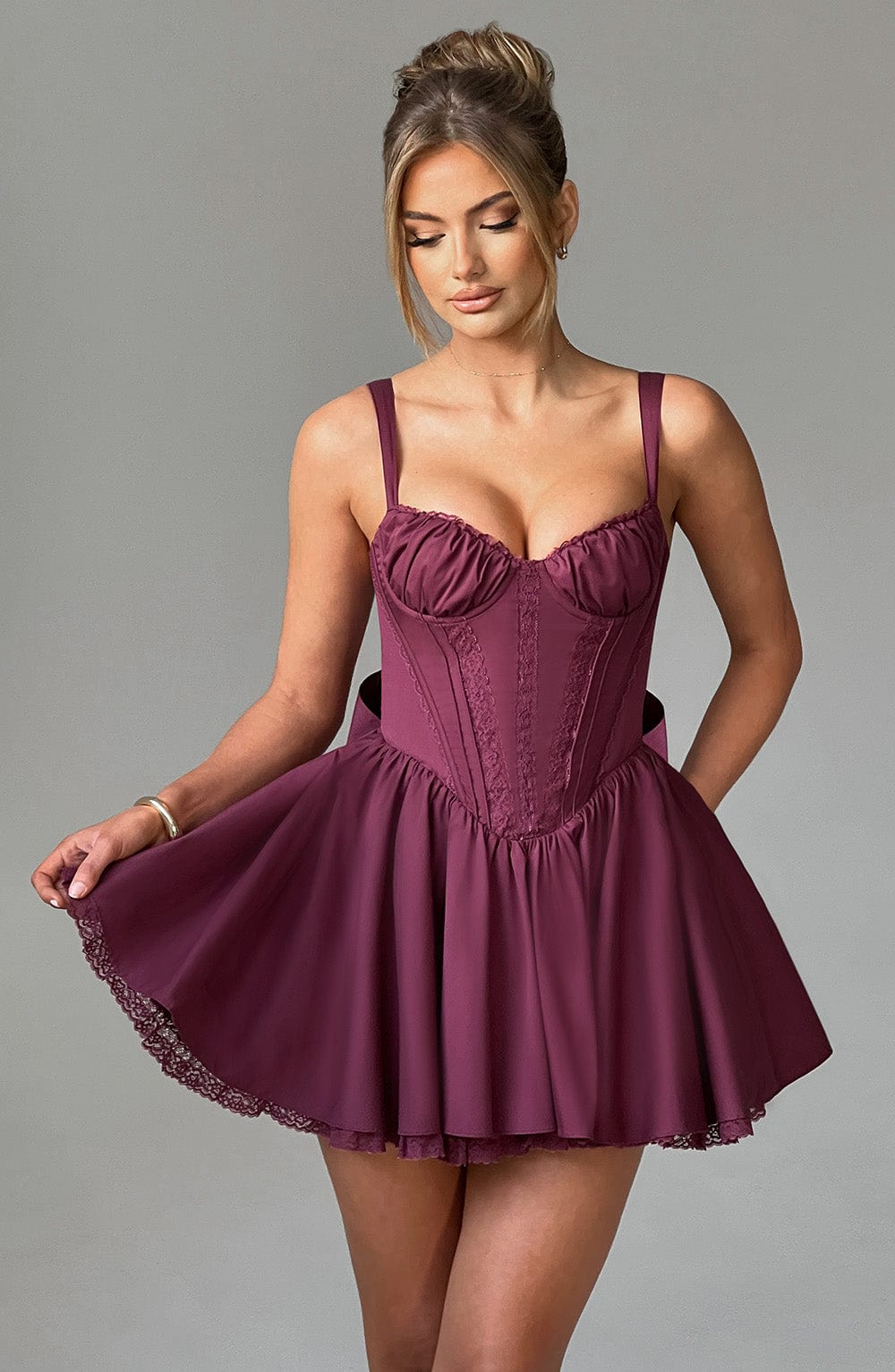 Josie Mini Dress - Cherry Lacquer - Napalia