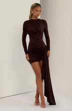 Jovanna Mini Dress - Plum Brown - Napalia