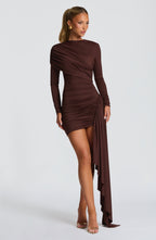 Jovanna Mini Dress - Plum Brown - Napalia