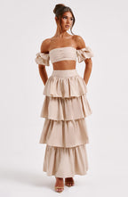 Joy Maxi Skirt - Beige - Napalia