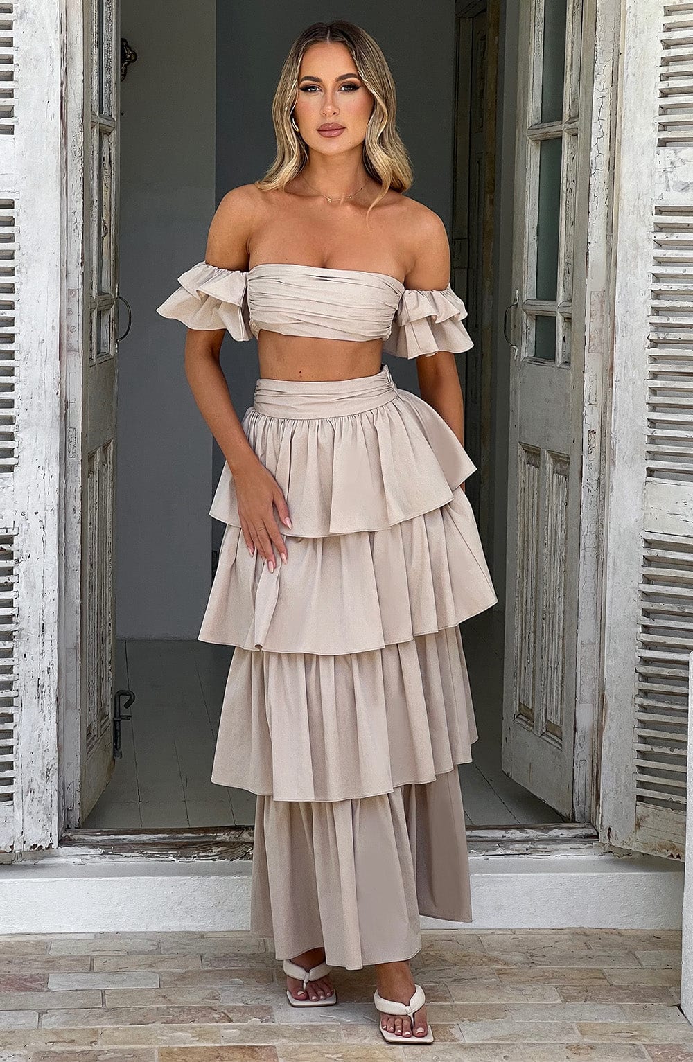 Joy Maxi Skirt - Beige - Napalia