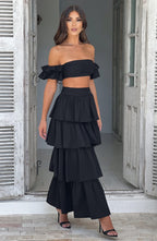 Joy Maxi Skirt - Black - Napalia