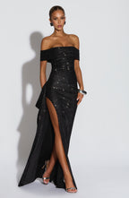 Joyce Maxi Dress - Black Sparkle - Napalia