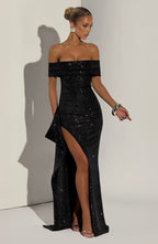 Joyce Maxi Dress - Black Sparkle - Napalia