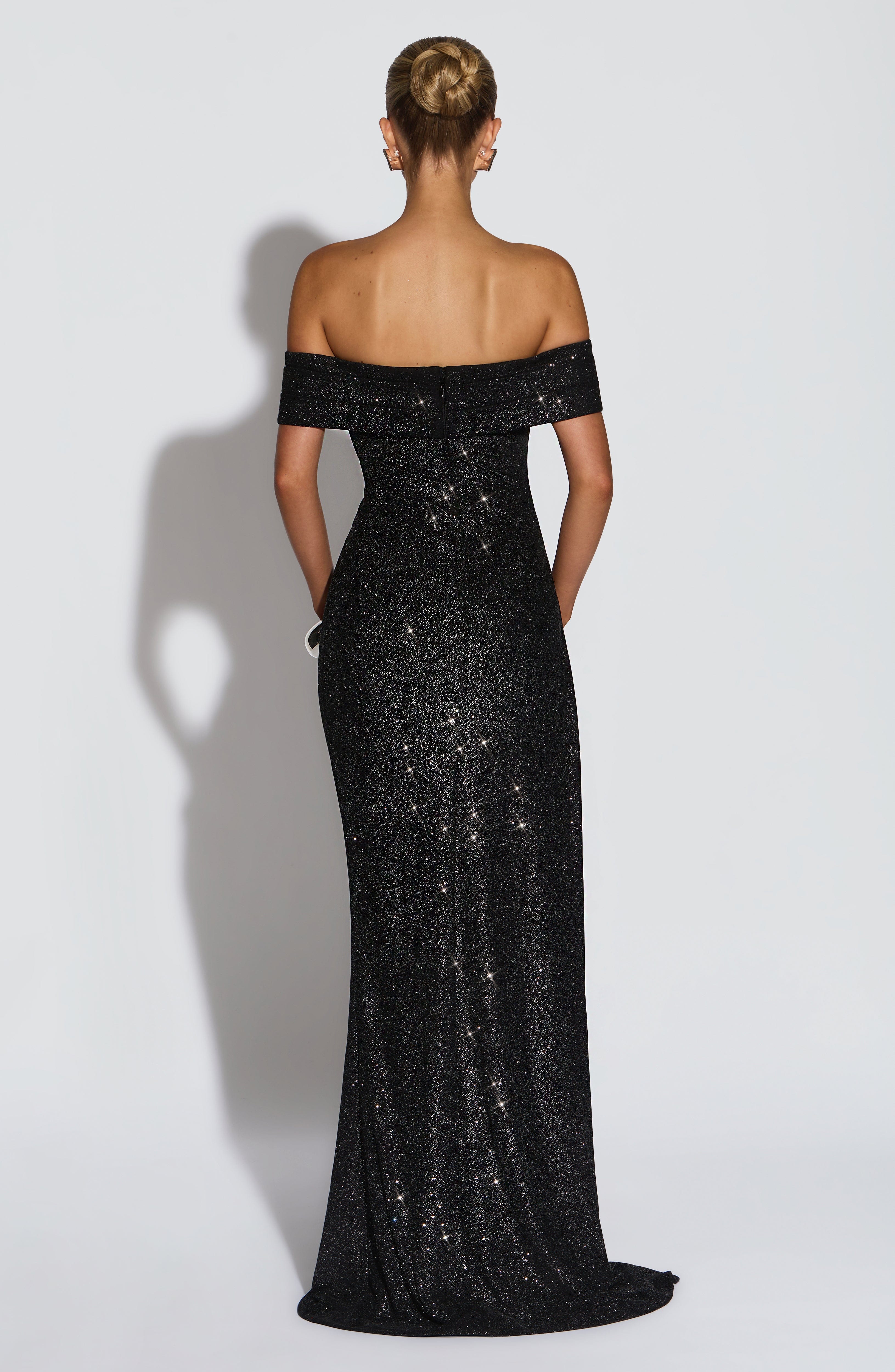 Joyce Maxi Dress - Black Sparkle - Napalia