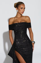 Joyce Maxi Dress - Black Sparkle - Napalia