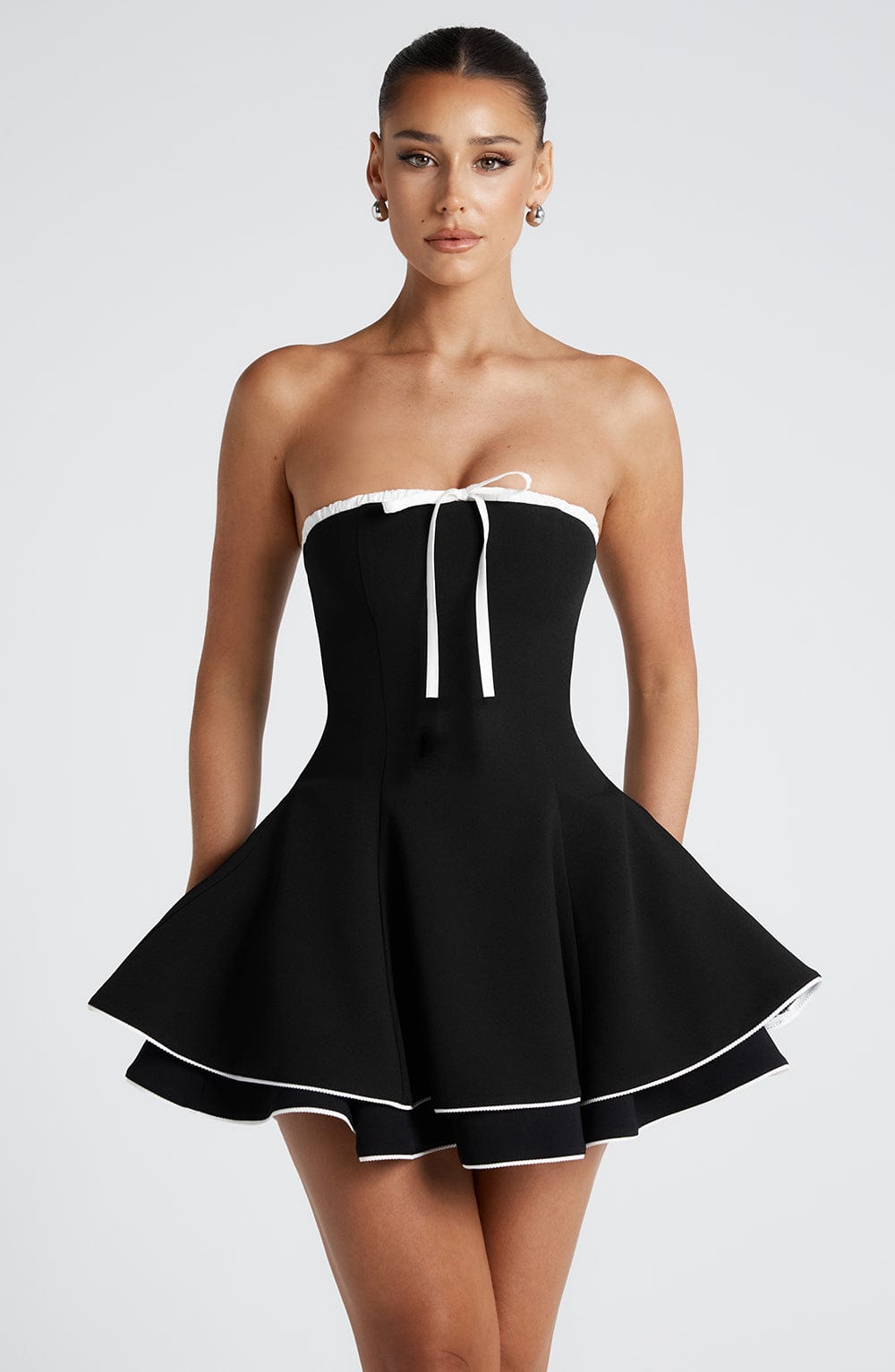 Juno Mini Dress - Black/White - Napalia