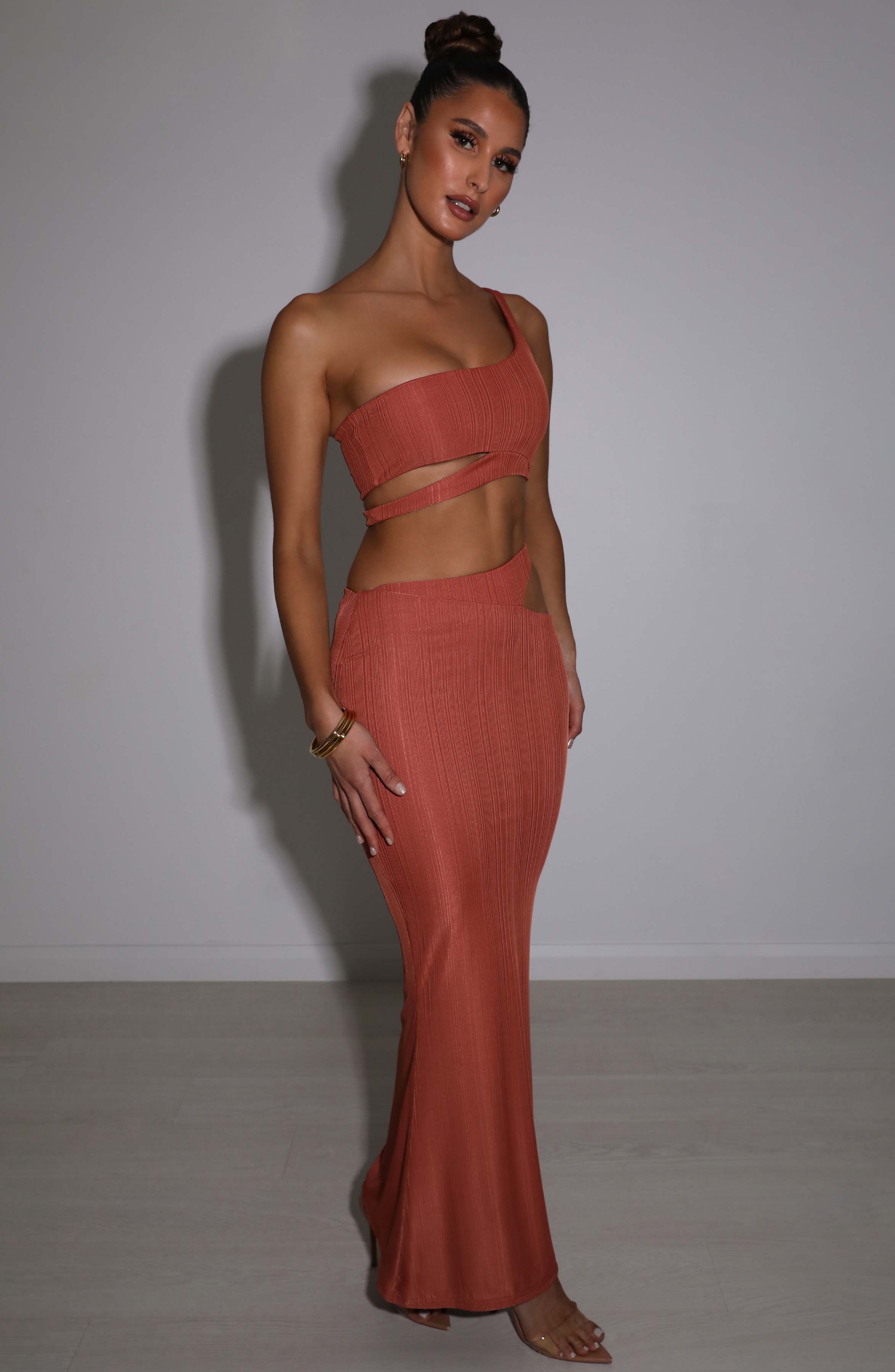 Kaela Maxi Skirt - Rust - Napalia