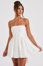Katrina Mini Dress - Blush Floral Print - Napalia