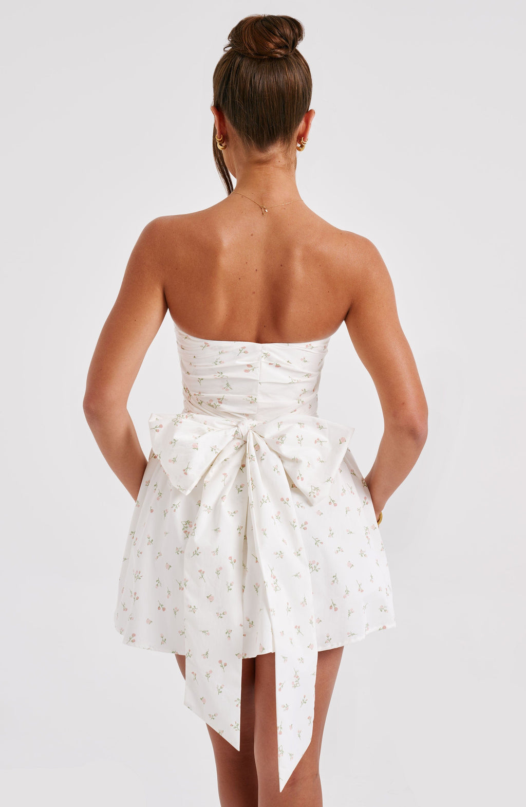 Katrina Mini Dress - Blush Floral Print - Napalia