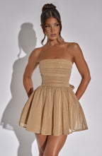 Katrina Mini Dress - Gold Sparkle - Napalia