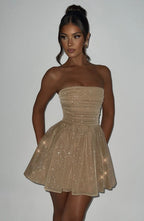 Katrina Mini Dress - Gold Sparkle - Napalia