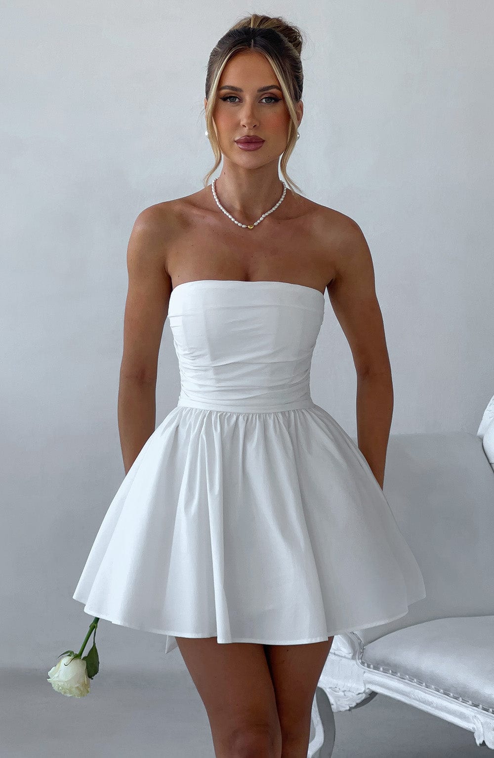 Katrina Mini Dress - Ivory - Napalia