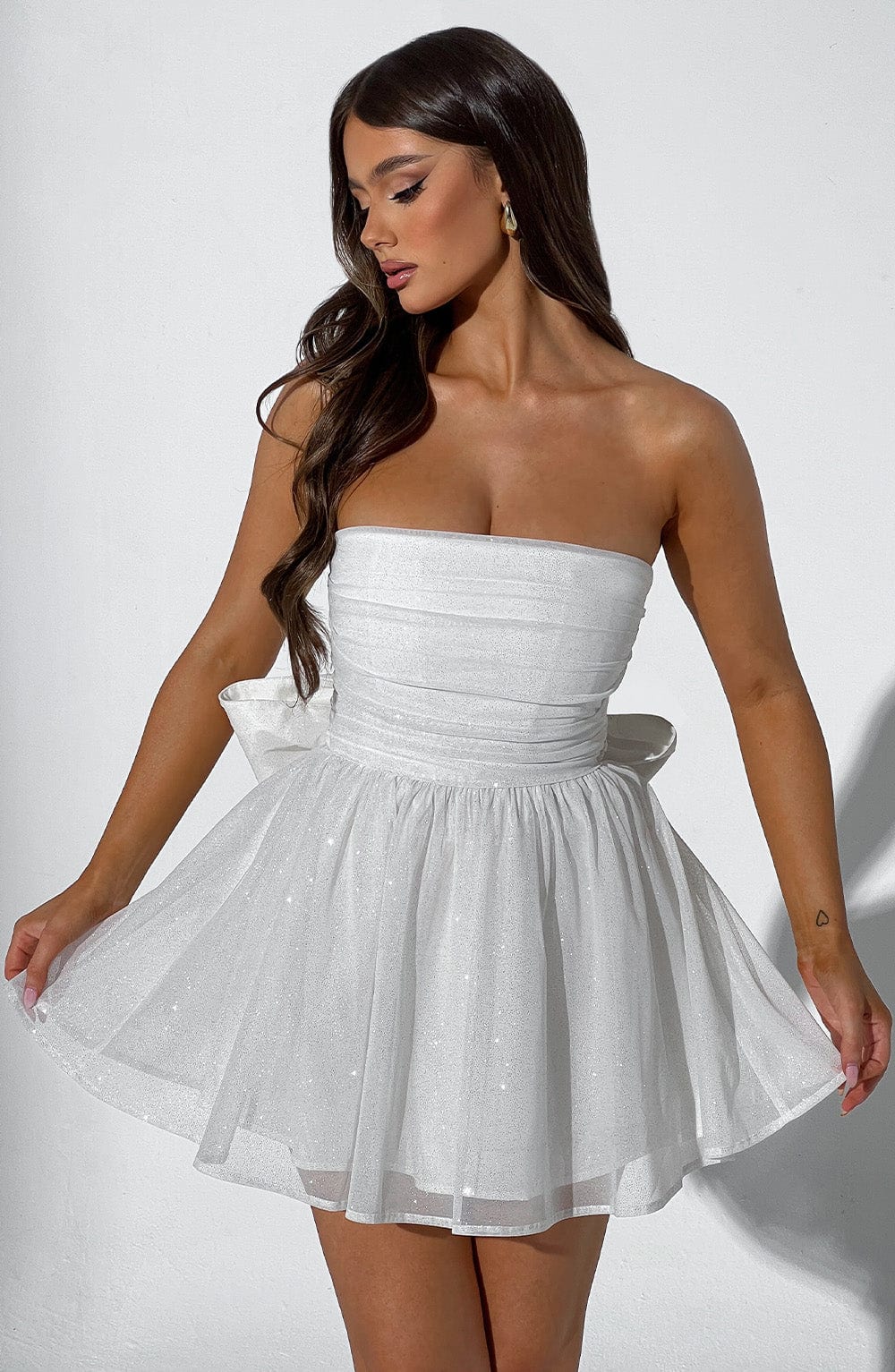 Katrina Mini Dress - Ivory Sparkle - Napalia