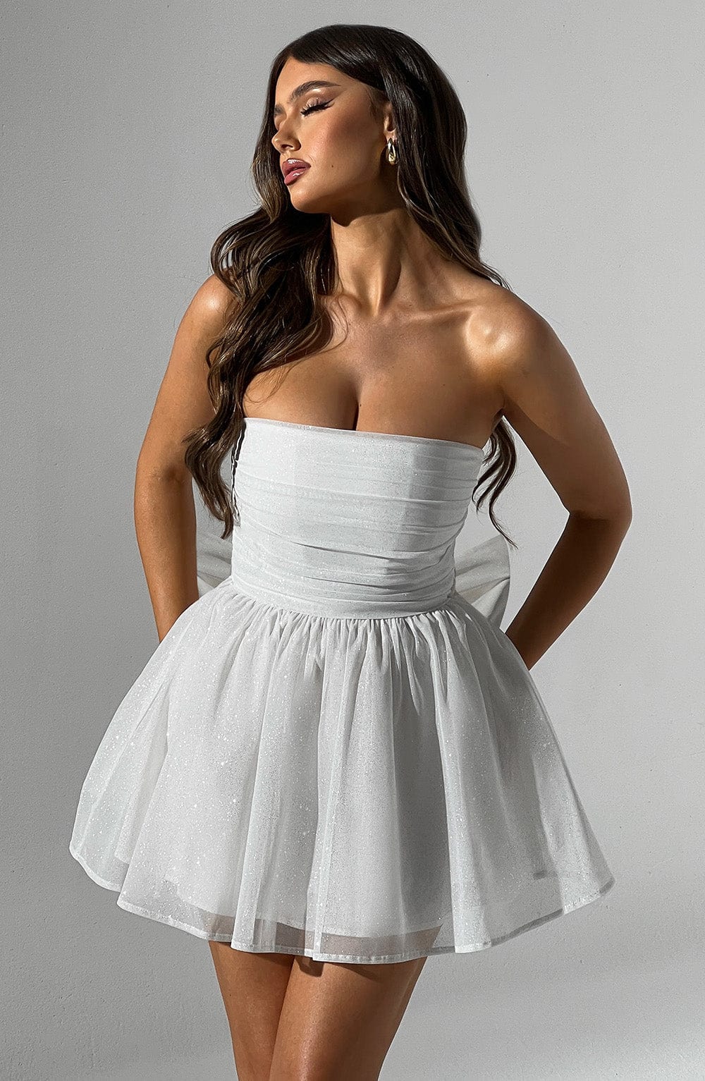 Katrina Mini Dress - Ivory Sparkle - Napalia