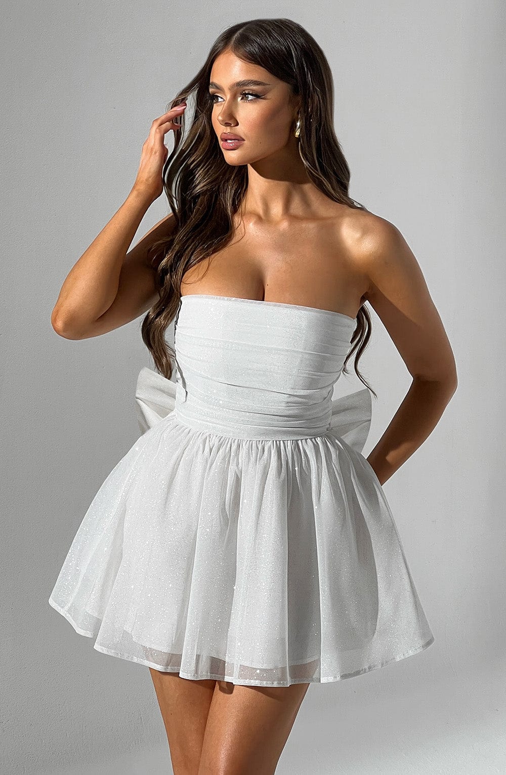 Katrina Mini Dress - Ivory Sparkle - Napalia