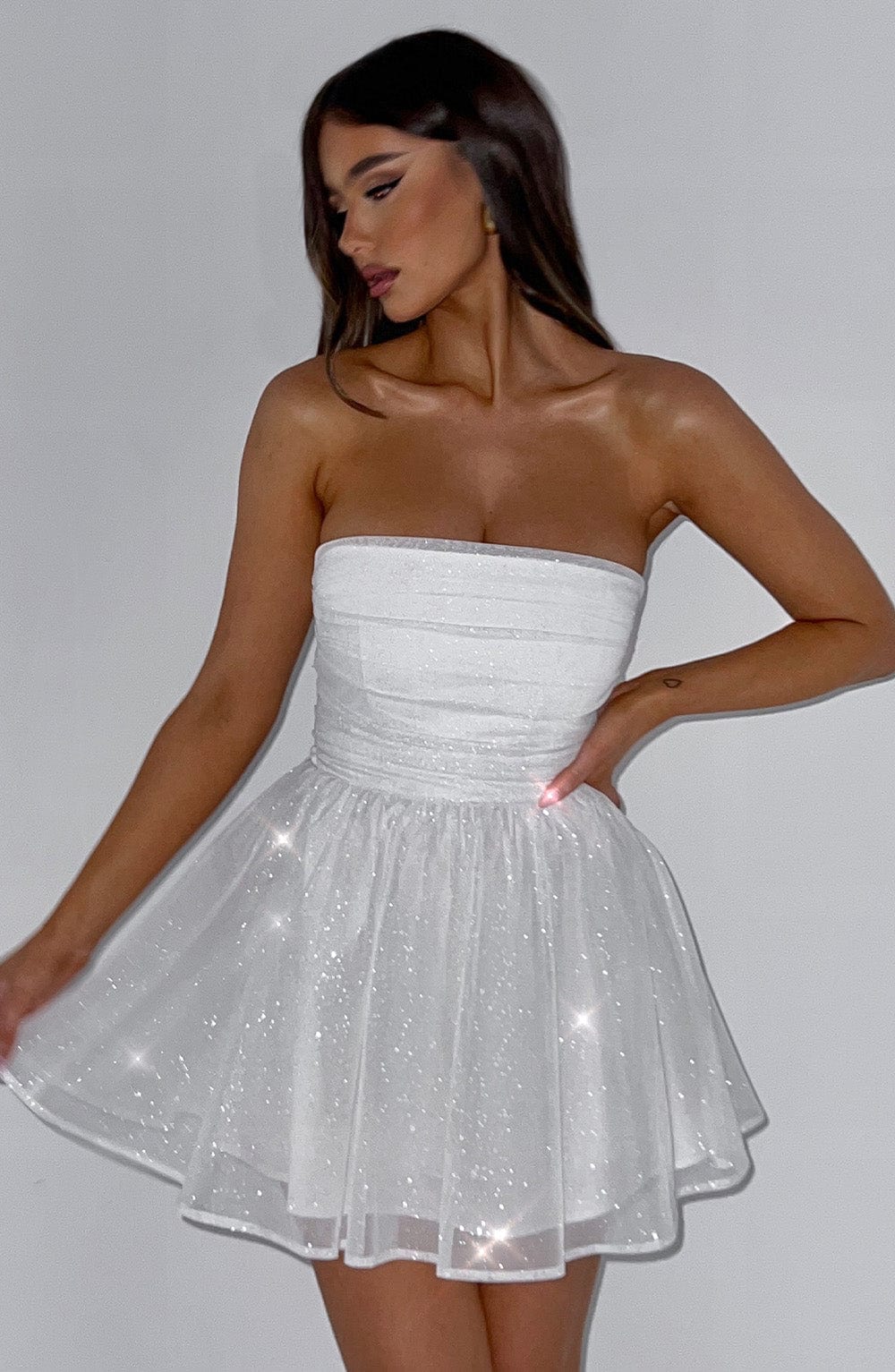 Katrina Mini Dress - Ivory Sparkle - Napalia