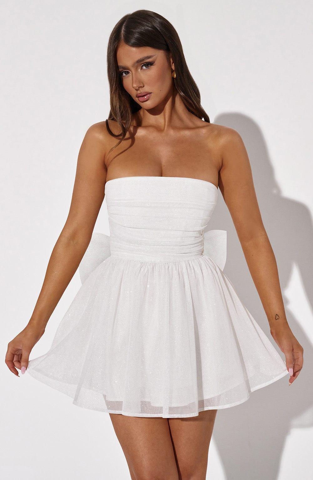 Katrina Mini Dress - Ivory Sparkle - Napalia